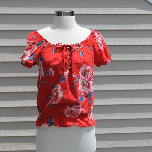 Terranova Women's Red Floral Blouse Size XS - Picture 5 of 11